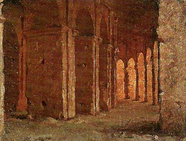 august malmstrom det inre av colosseum i rom Norge oil painting art